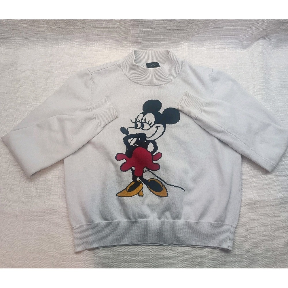 Disney‎ x Forever 21 Retro White Minnie Mouse Sweater Girls Small